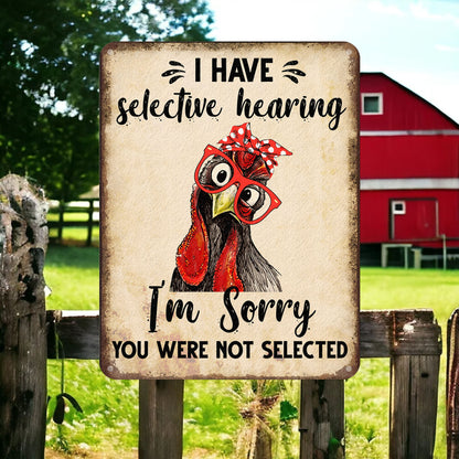 Chicken Funny - Chicken Metal Sign