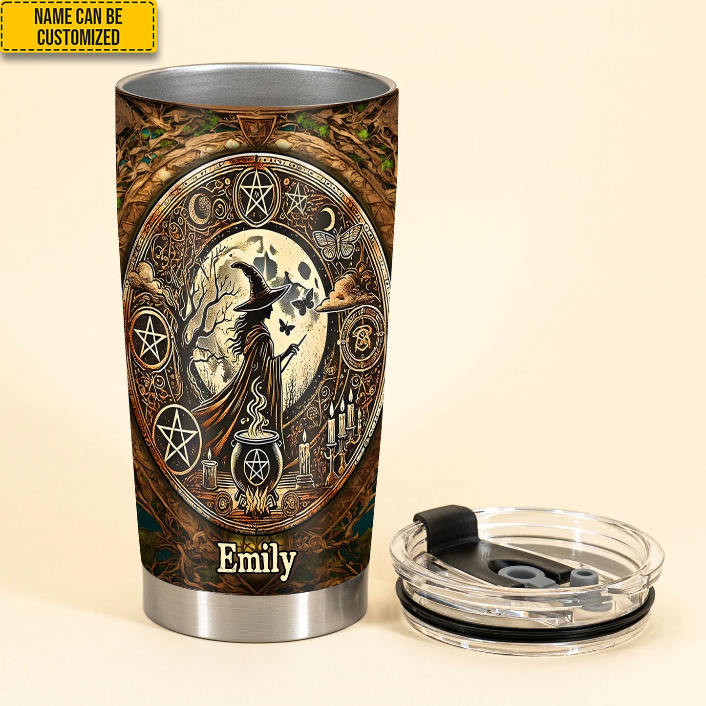 Mysterious Retro Witch - Personalized Witch Tumbler