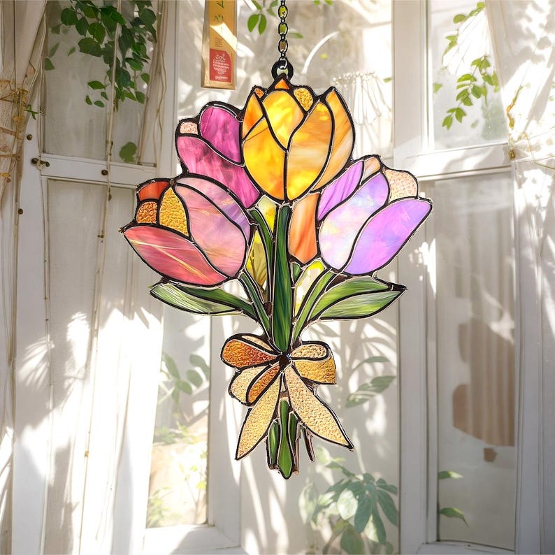 Tulip Flower Acrylic Acrylic Window Hanging