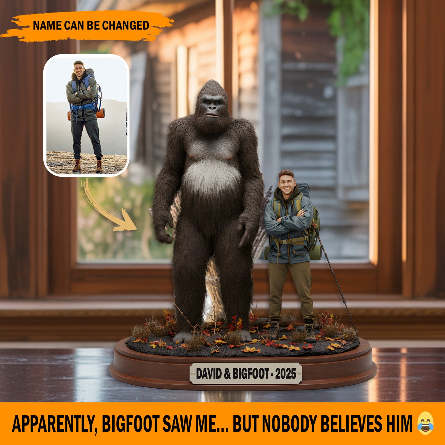 The Day Bigfoot Saw Me – Personalized Funny Memory Acrylic Plaque