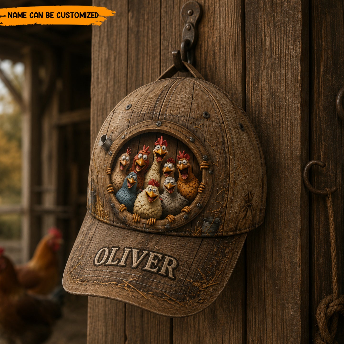 Personalized Funny Chicken Classic Cap