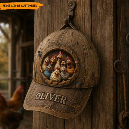 Personalized Funny Chicken Classic Cap