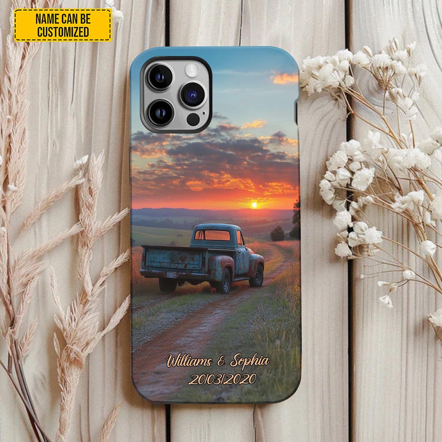 Personalized Pick Up Truck Sunset Phone Case