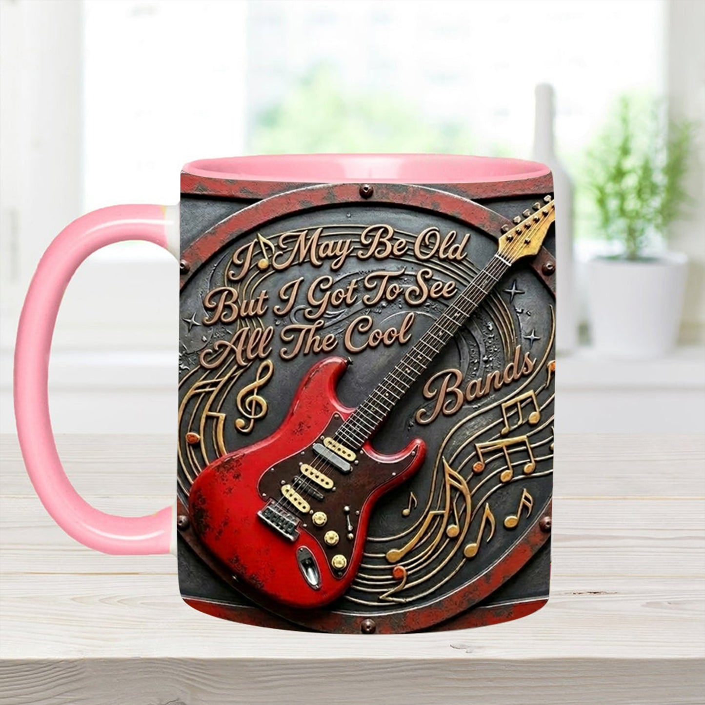 May Be Old But I Got To See All The Cool - Guitar Accent Mug
