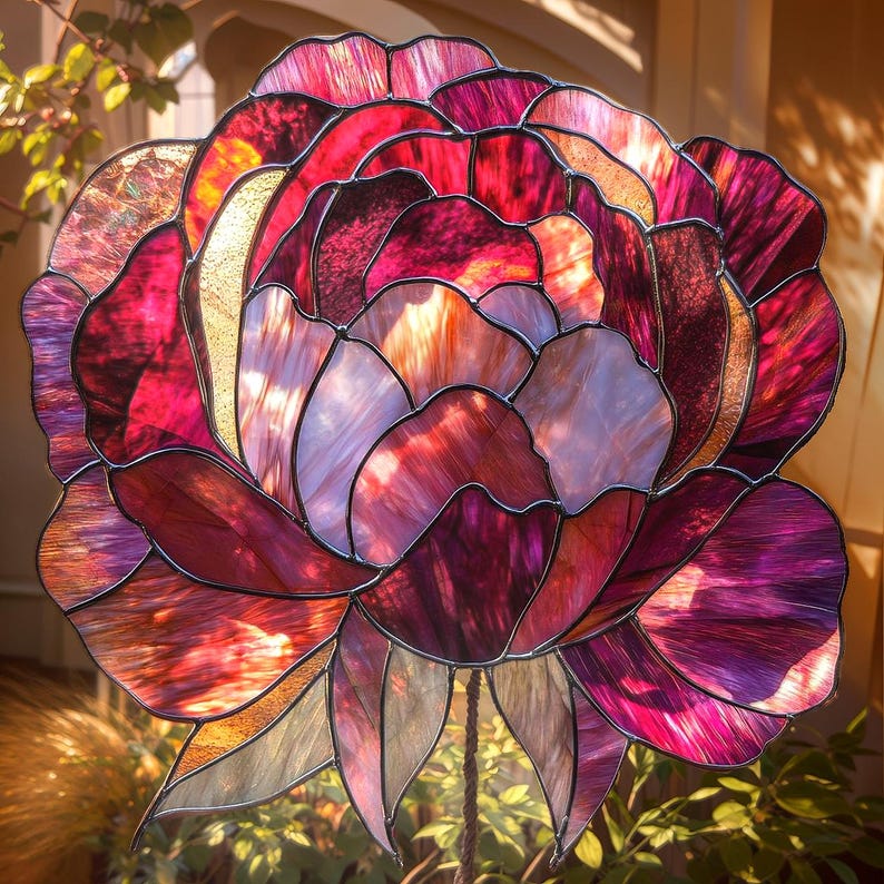 Romantic Peony Faux Acrylic Window Hanging