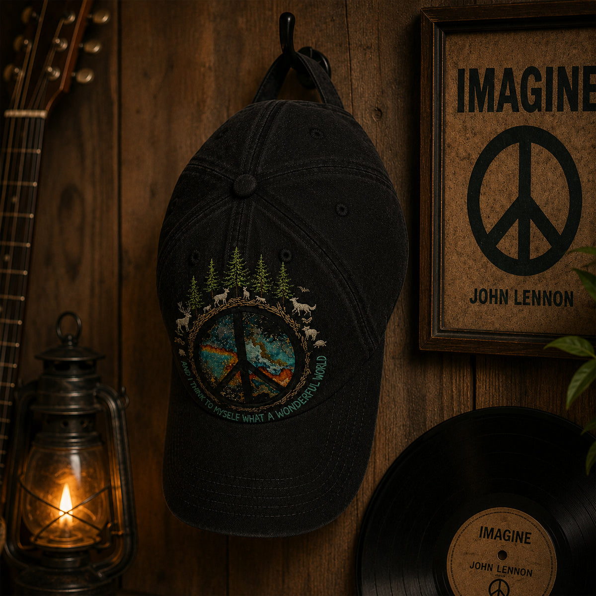 And I Think To Myself - Peace Classic Music Denim Cap