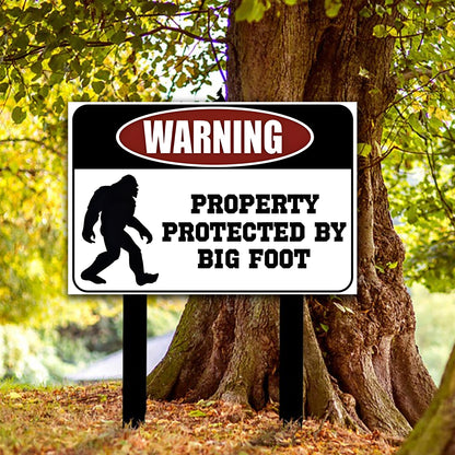 Protected by Bigfoot – Funny Metal Sign