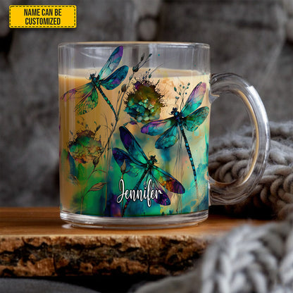 Dragonfly Colorful - Personalized Glass Mug