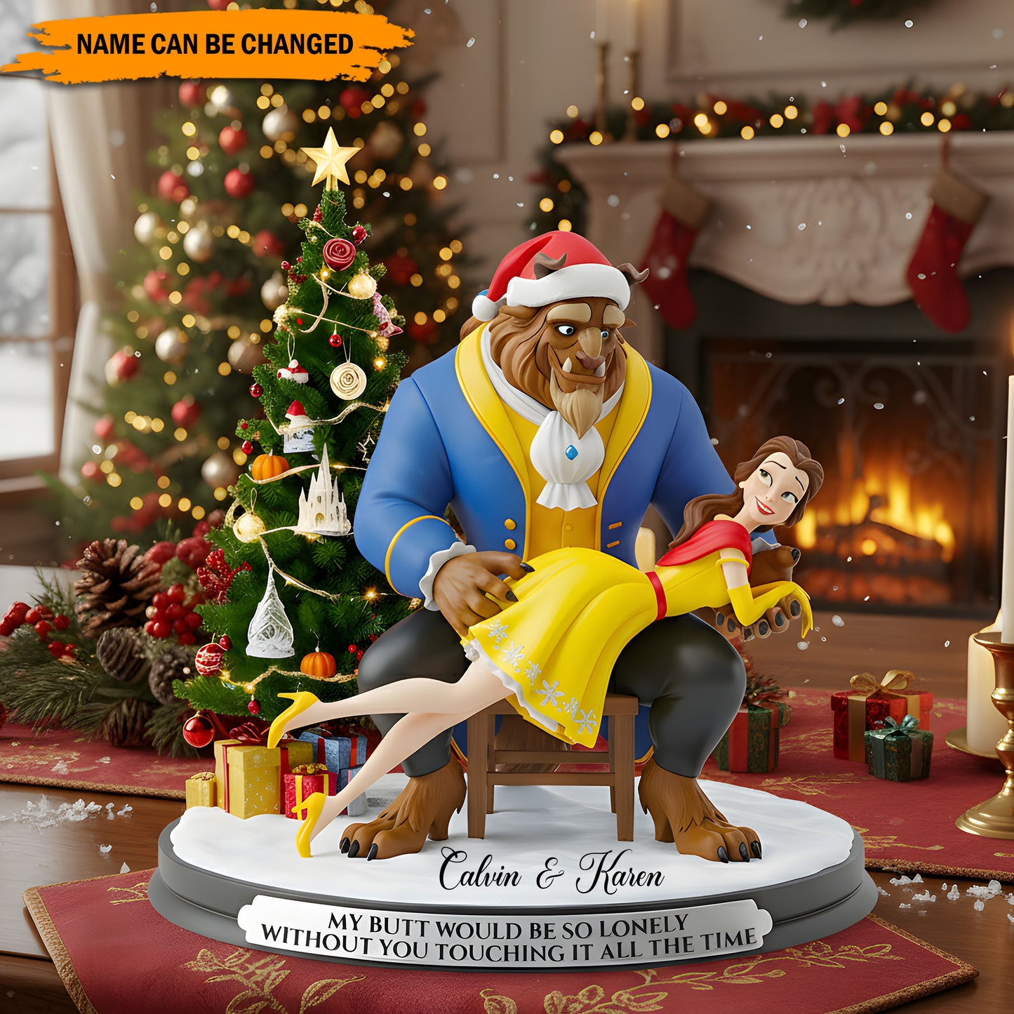 Naughty Holiday Love – Personalized Funny Couple Plaque