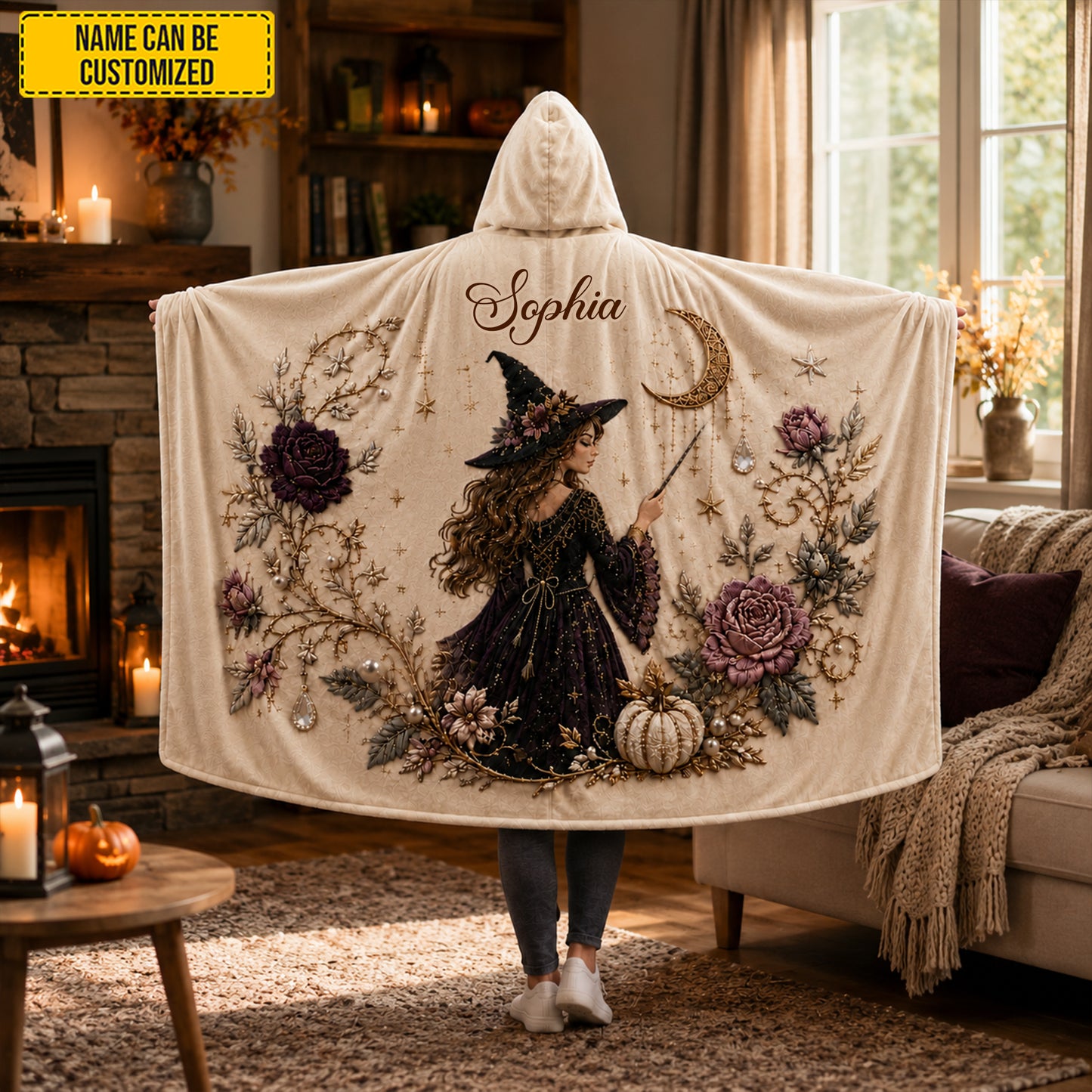 Personalized Witch Hooded Blanket