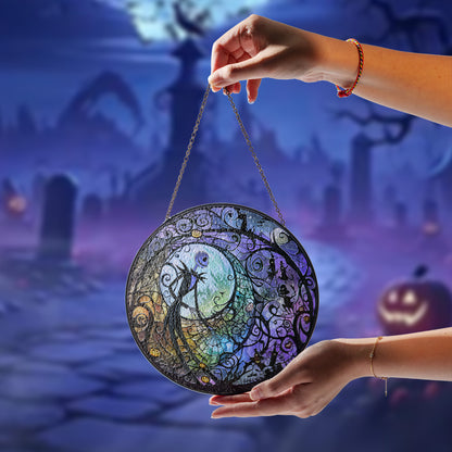 Halloween Night Stained Glass Suncatcher
