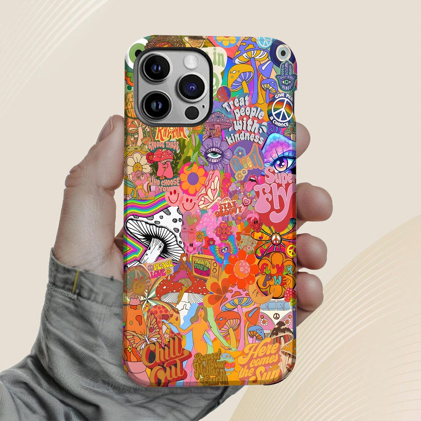Psychedelic Vibes – 70s Hippie Art Phone Case