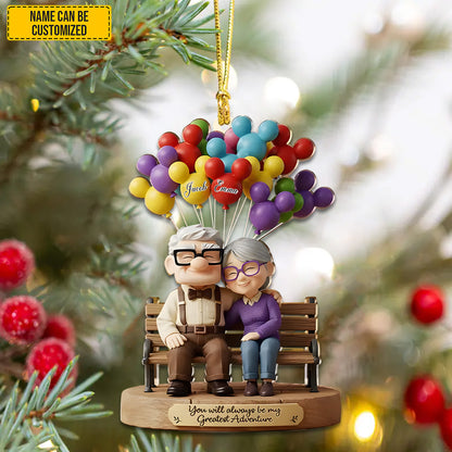 Personalized Old Couple Balloon Ornament