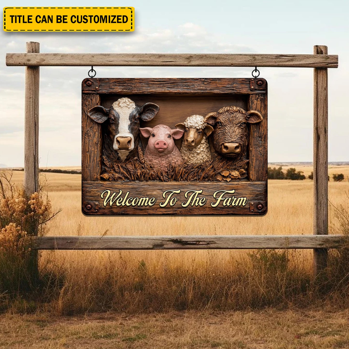 Personalized Farmhouse Rectangle Metal Sign