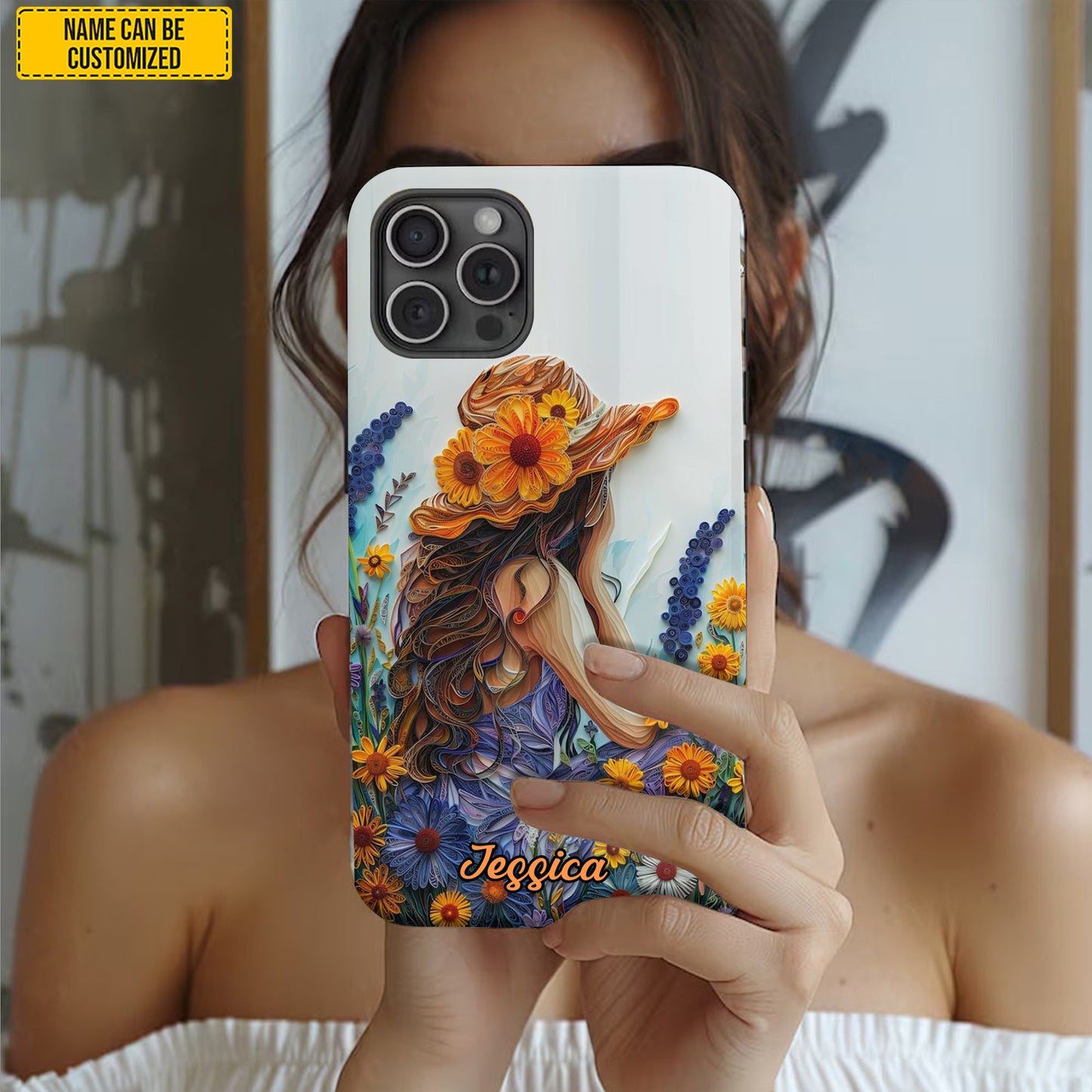 Personalized Hippie Flower Girl Phone Case