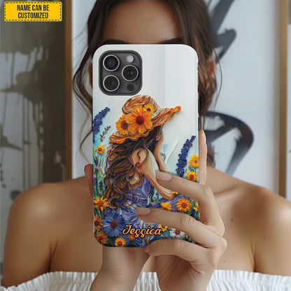 Personalized Hippie Flower Girl Phone Case