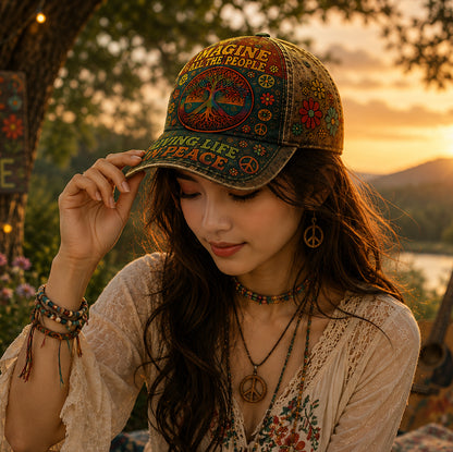 Peaceful Roots – Hippie Tree of Life Vintage Classic Cap