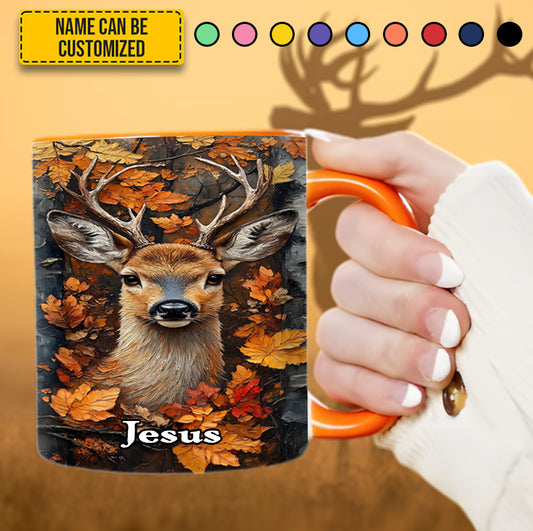 Autumn Stag – Personalized Deer Accent Mug