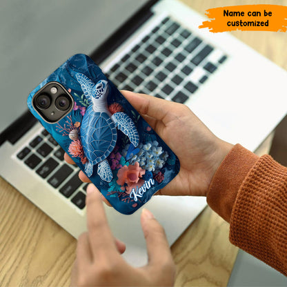Sea Turtles Love - Personalized Sea Turtle Full Print Phone Case