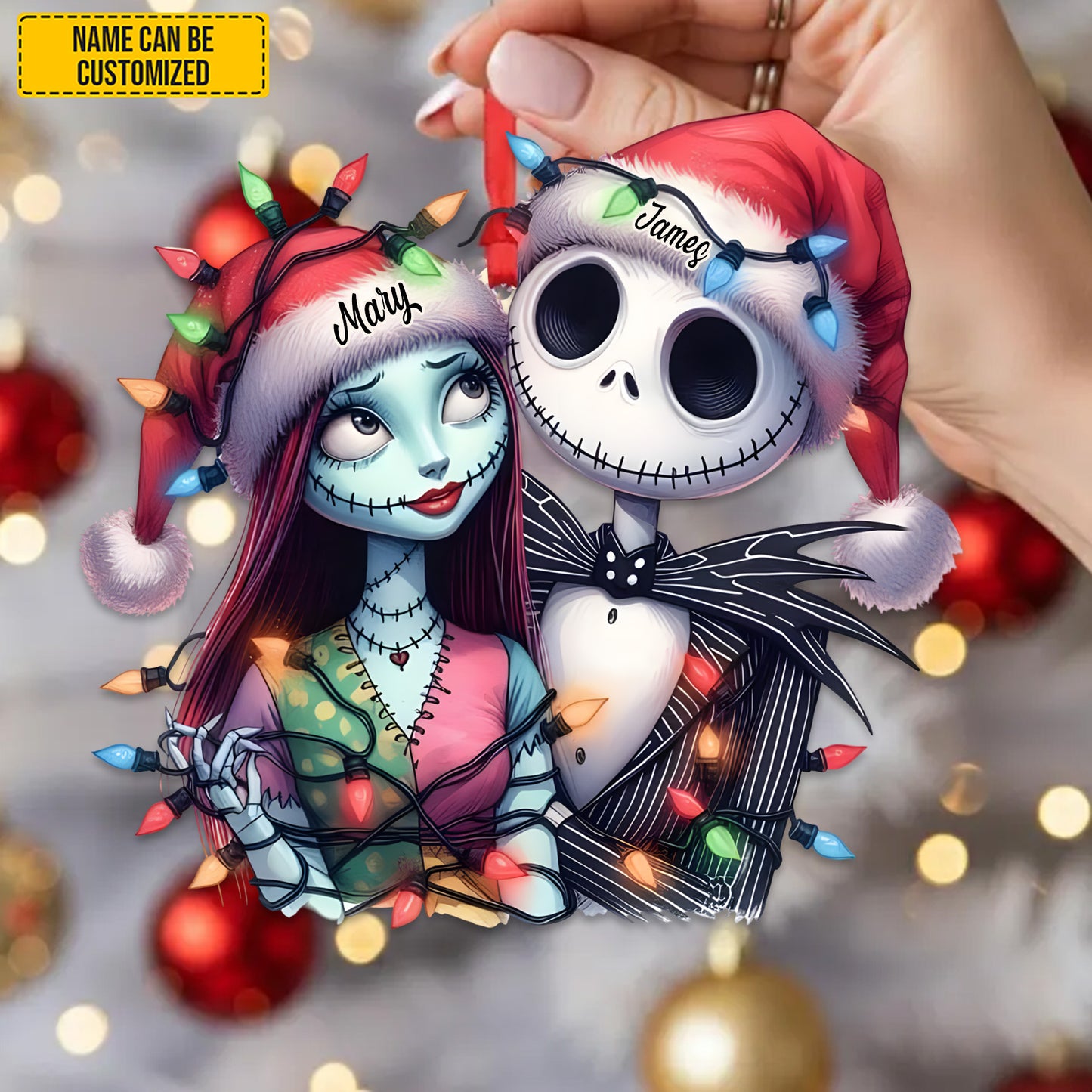 Personalized Skull Couple Ornament