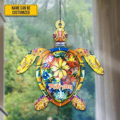 Floral Turtle - Personalized Turtle Acrylic Window