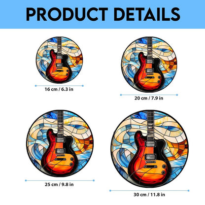 Faux Stained Glass Electric Guitar Suncatcher