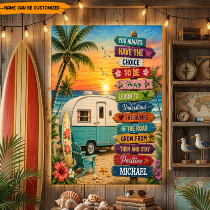 Happy Camper Vibes – Personalized Poster Canvas
