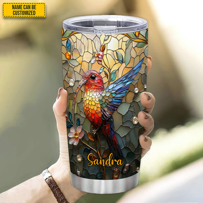 Colorful Hummingbird - Personalized Hummingbird Tumbler