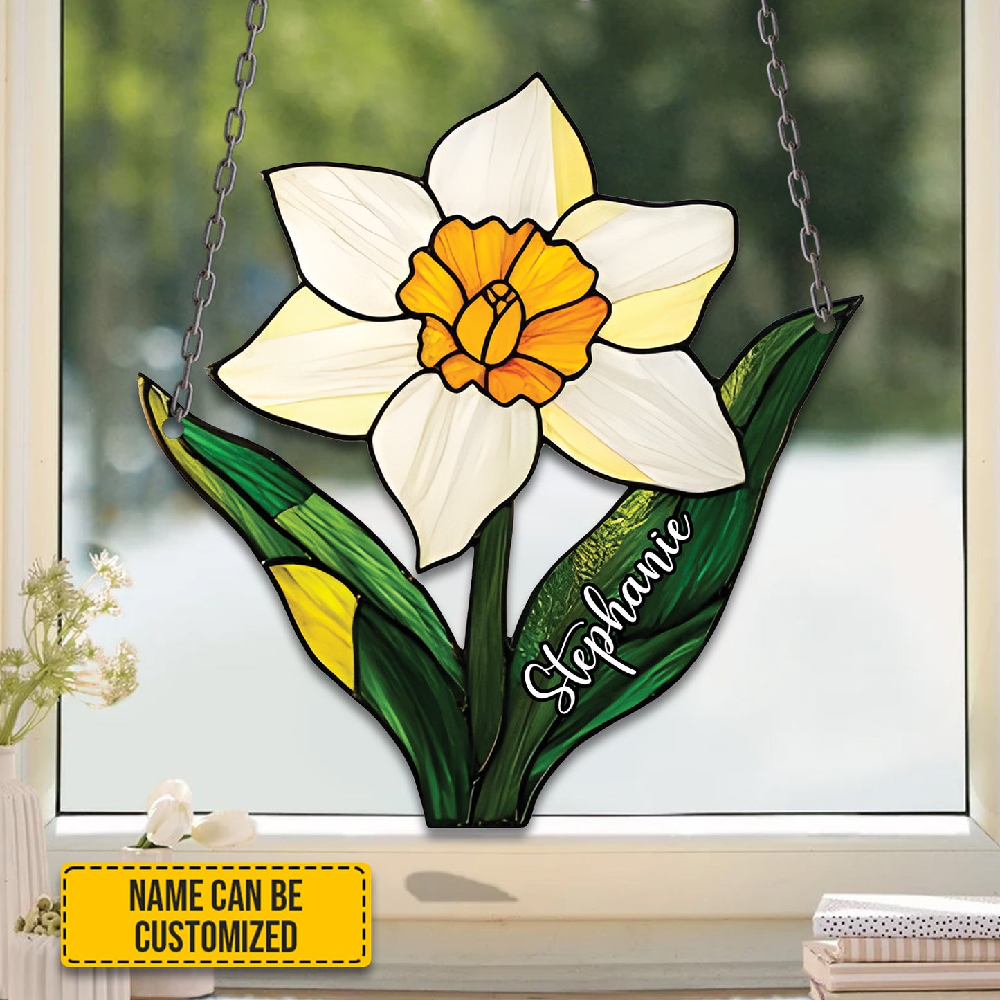 Birth Month Flower Acrylic Window- Hanging Decor