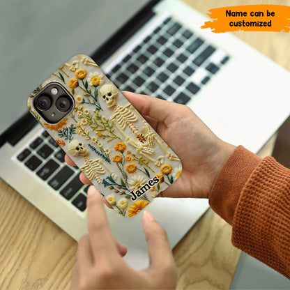 Personalized Skeleton Flower Phone Case
