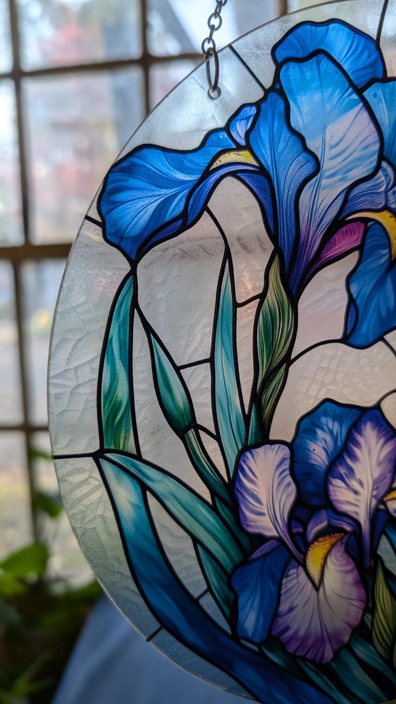 Blue Iris Window Hanging Acrylic