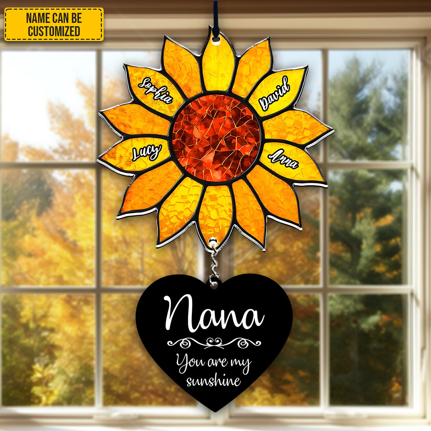 Personalized Sunflower Family Acrylic Window