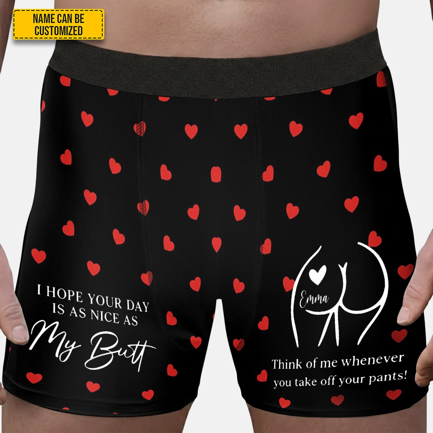 I Hope Your Day Is as Nice as My Butt – Personalized Couple Men’s Boxer Briefs