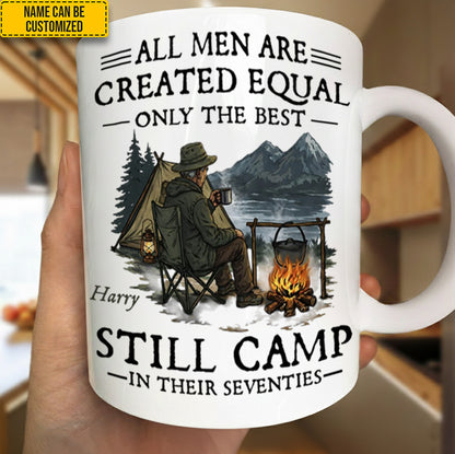 Personalized Camping White Mug – Gift for Husband, Dad, Outdoor Lovers