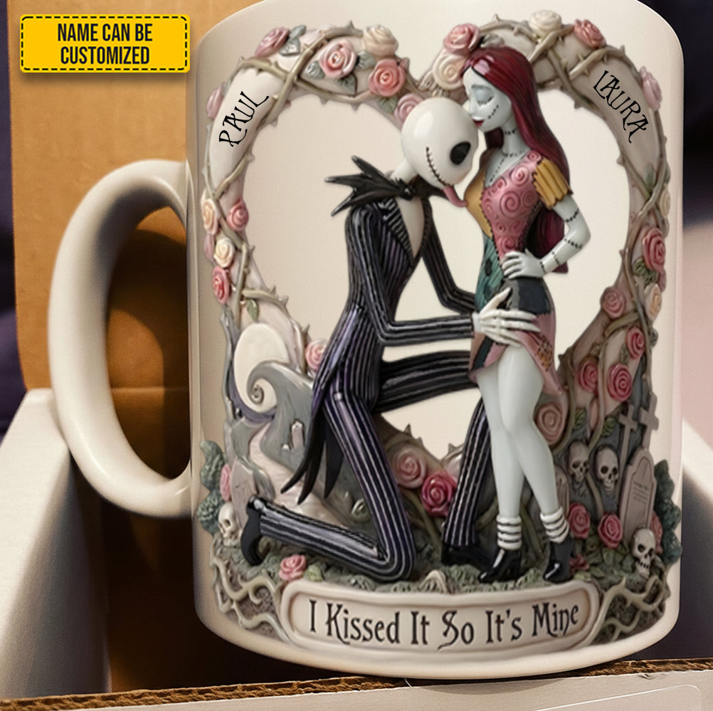 Personalized Spooky Couple Gothic White Mug