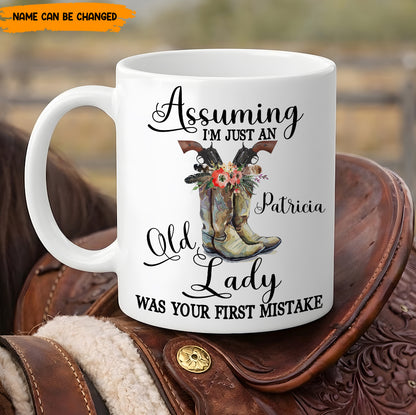 Assuming I'm Just An Old Lady – Personalized White Mug