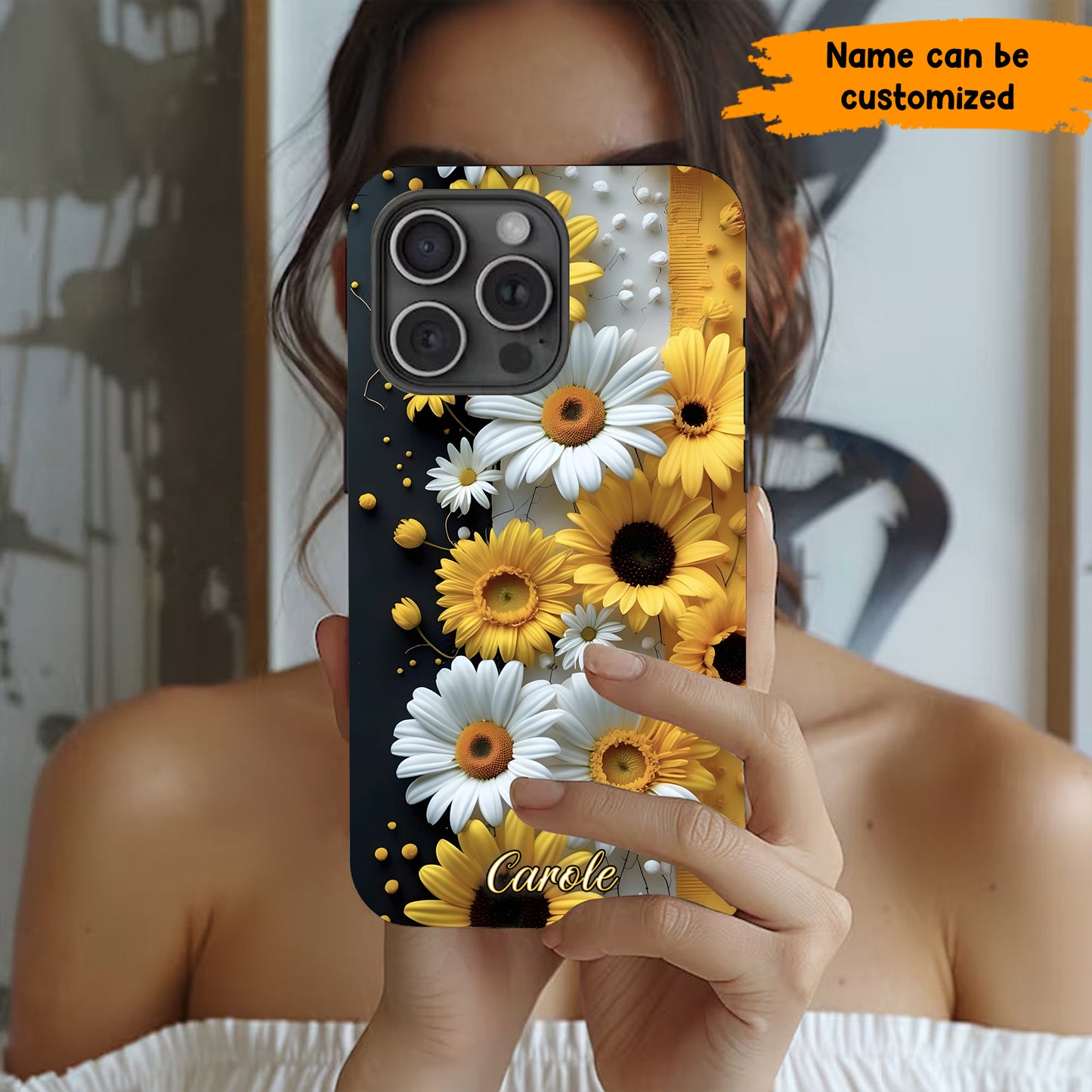 Personalized Sunflower & Daisy Phone Case