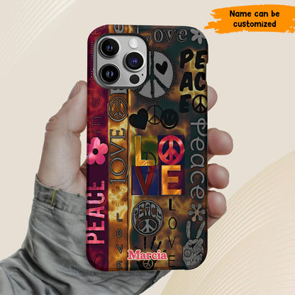 Peace & Love Vibes – Personalized Hippie Phone Case