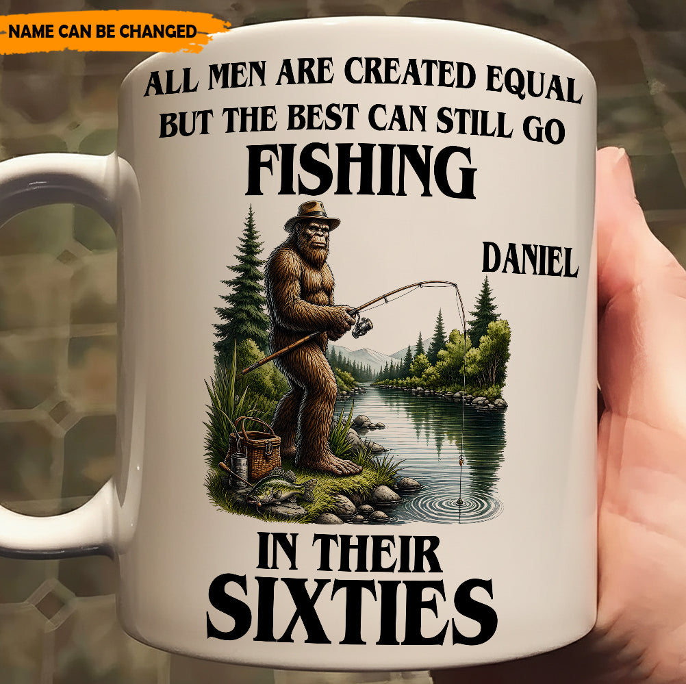 Fishing Life In Their Sixties - Personalized Fishing White Mug