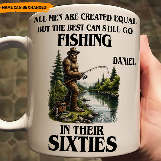 Fishing Life In Their Sixties - Personalized Fishing White Mug