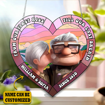 Old Couple Acrylic Window, Couple Acrylic Window Hanging