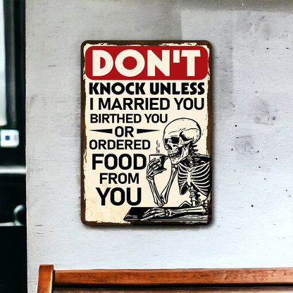 Don't Knock Unless I Married You Funny Metal Sign - Gift For Home Decor
