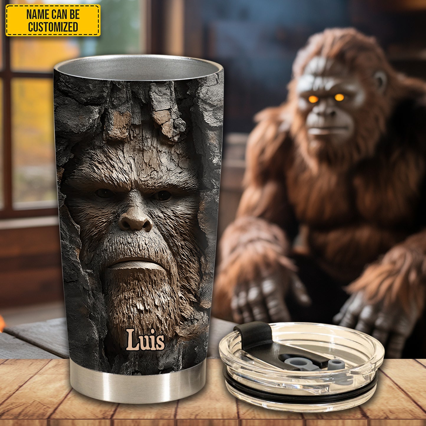 Grump in the Woods – Personalized Funny Bigfoot Tumbler