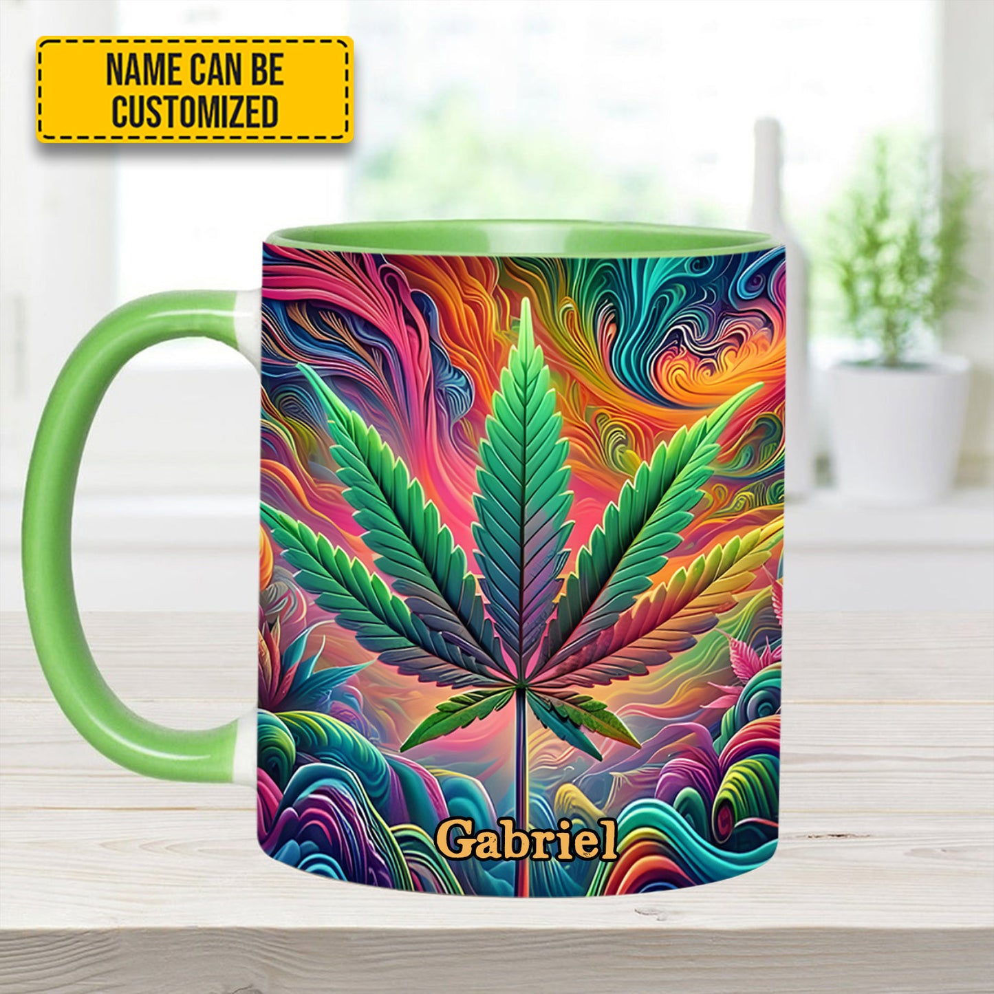 Personalized Colorful Weed Accent  Mug