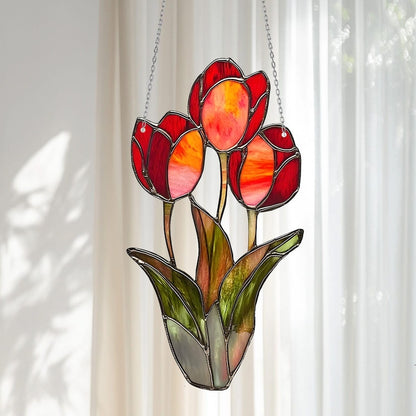 Colorful Tulip Window Hanging Acrylic