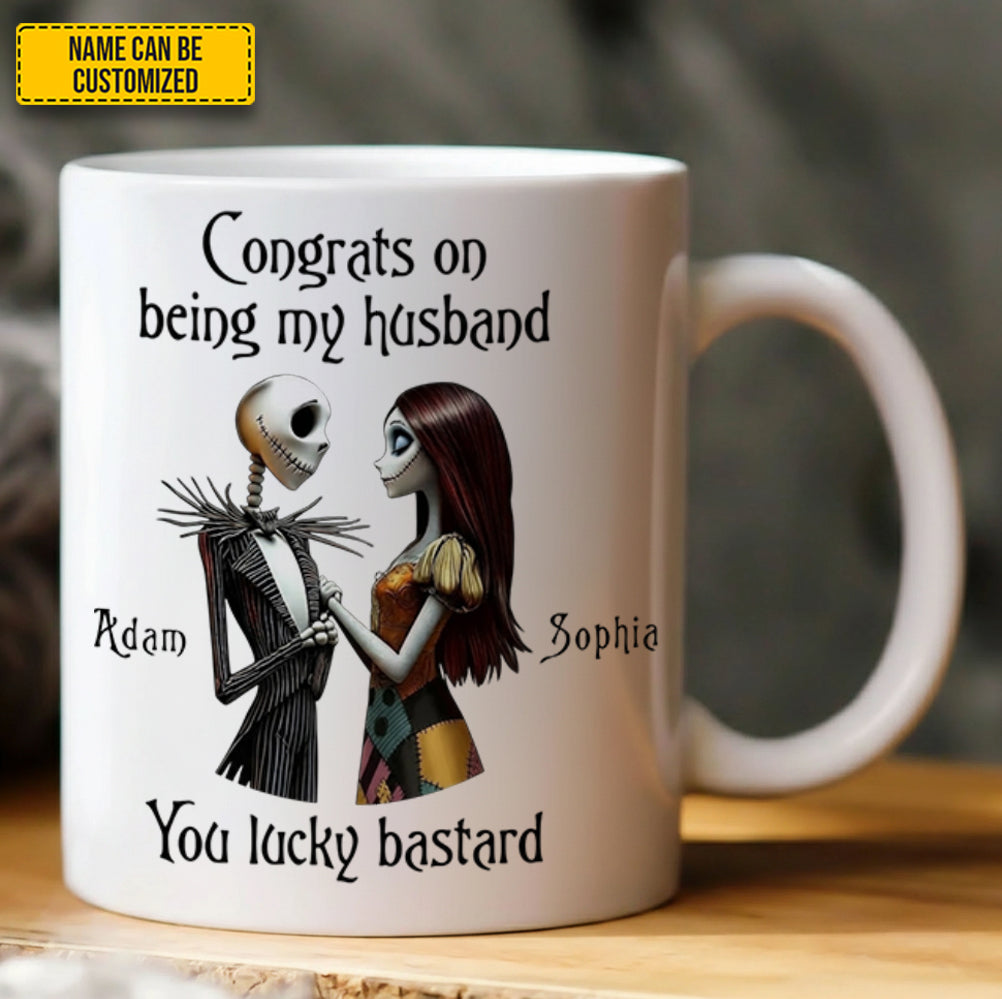 Being My Husband - Personalized Couple Gothic White Mug