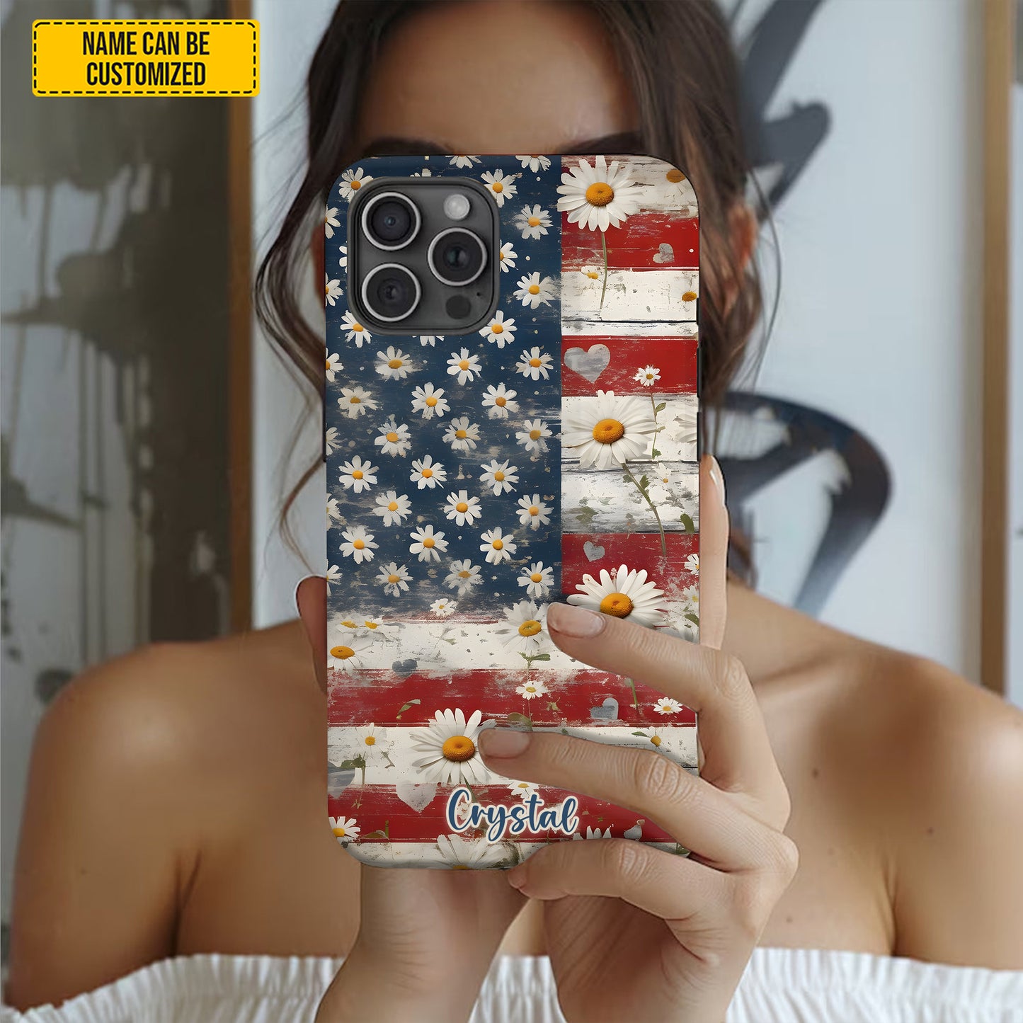 Personalized Flowers Patriotic Phone Case
