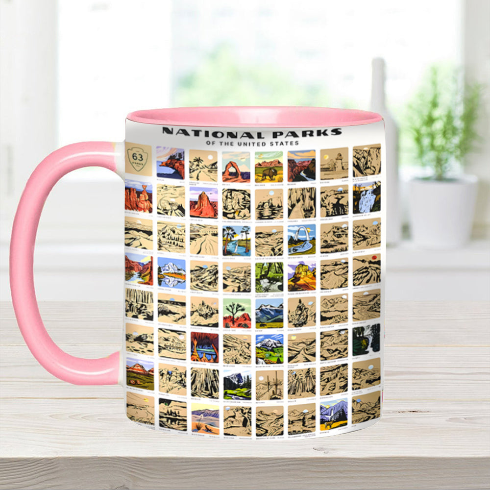 US National Park Bucket List Accent Mug