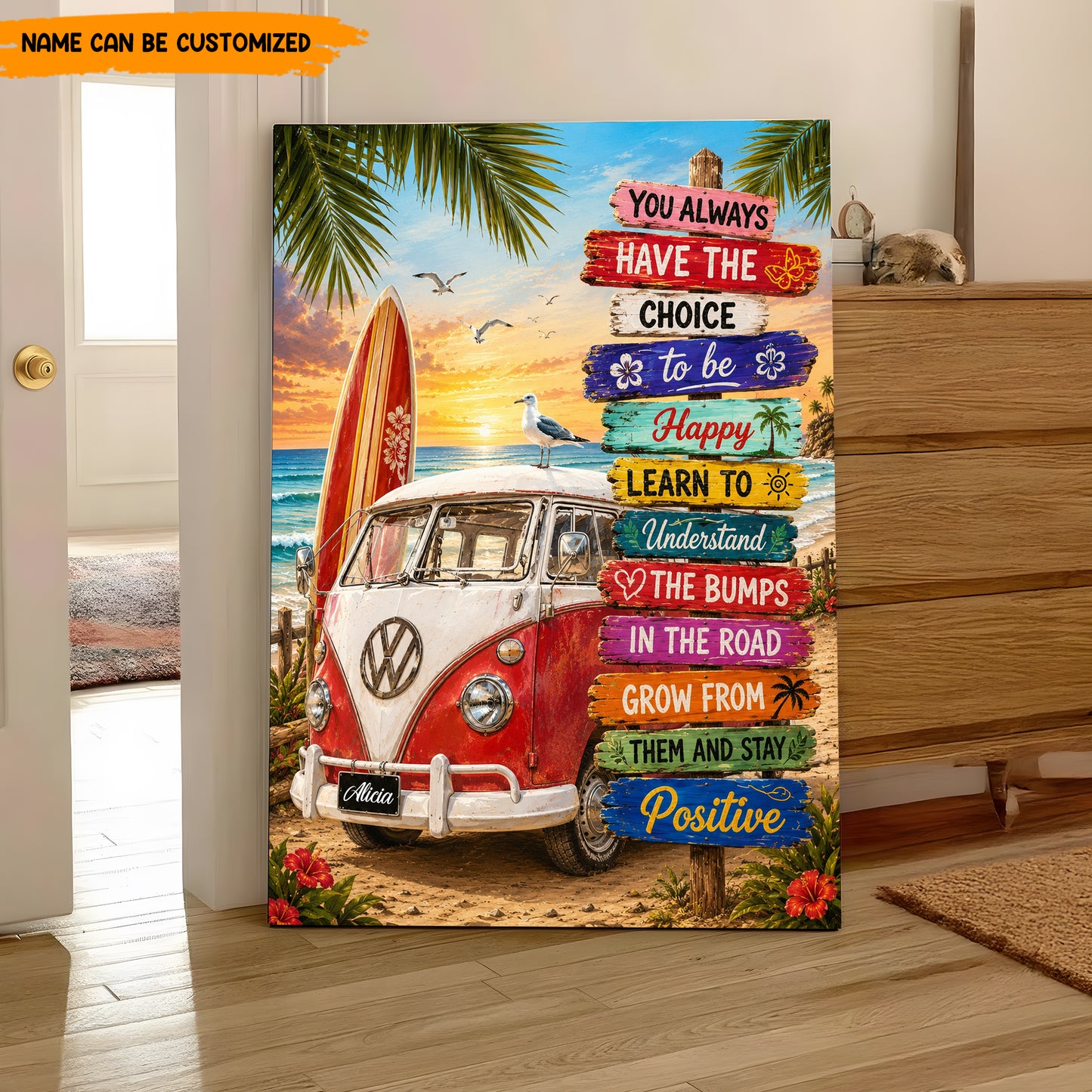 Positive Vanlife Vibes – Personalized Poster Canvas