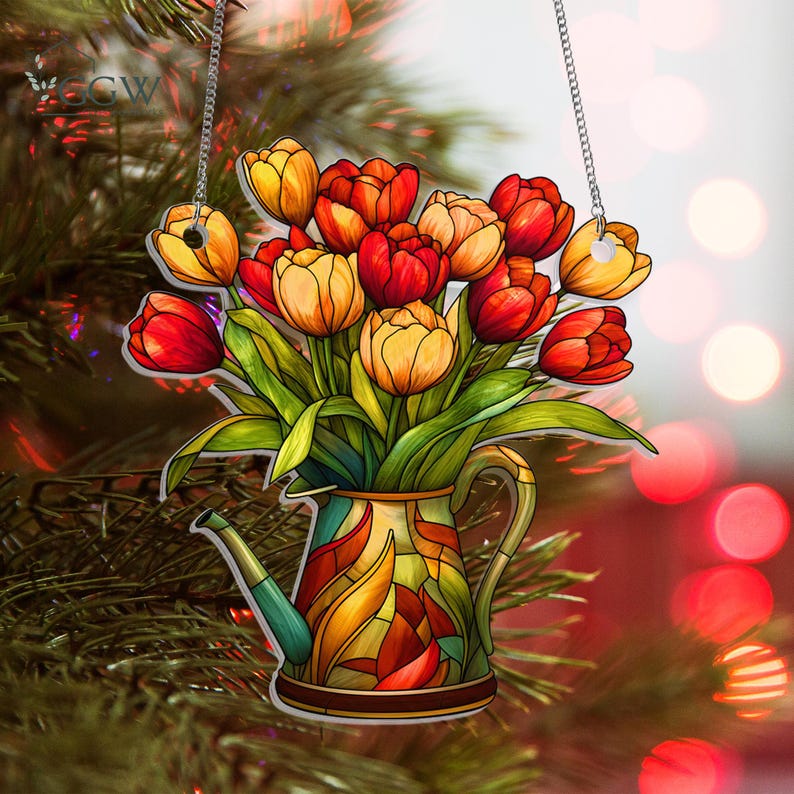 Tulip Flowers Acrylic Window Hanging